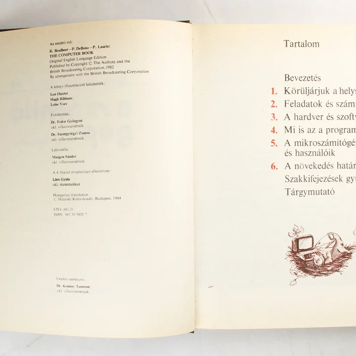 A Műsoron a számítógép könyv belső oldalai