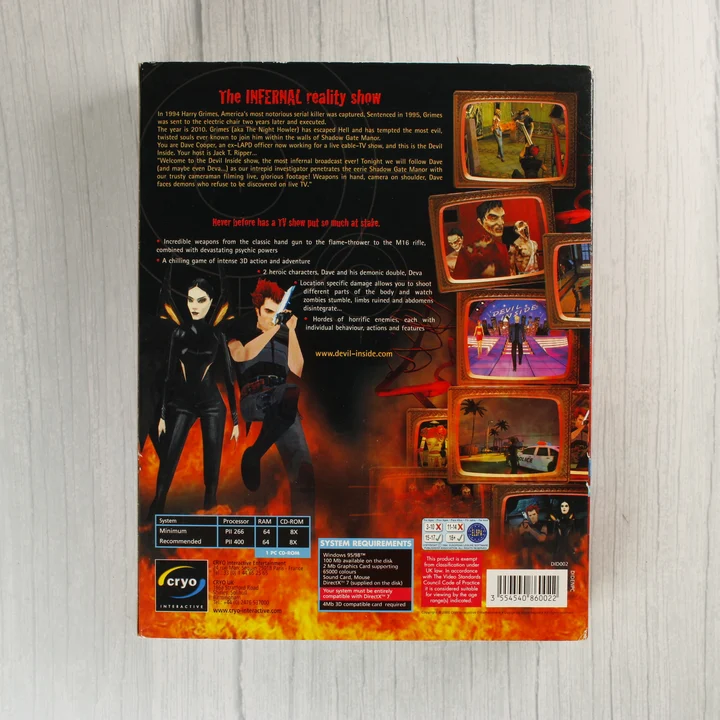 The Devil Inside PC játék dobozának hátlapja