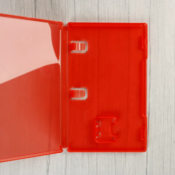 Nintendo Switch piros tok belső kialakítása Nyitott piros Nintendo Switch tok belső kártyatartóval