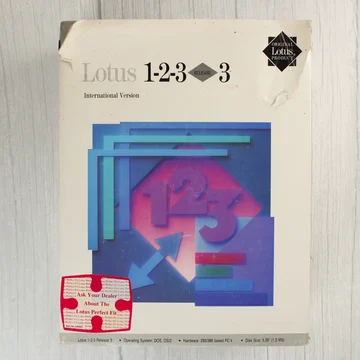 Lotus 1-2-3 Release 3 szoftver dobozának előlapja