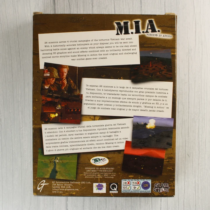 M.I.A. Missing in Action PC játék dobozának hátlapja