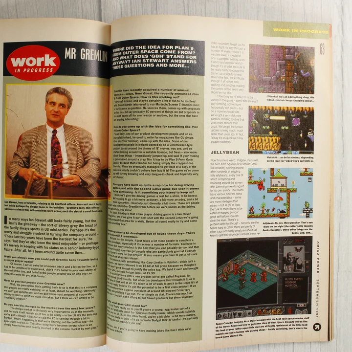 Az Amiga Power magazin belső oldala egy interjúval