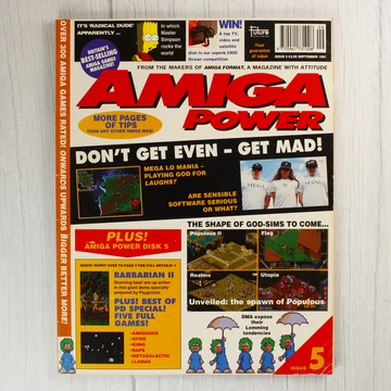 Az Amiga Power magazin 5. számának színes címlapja