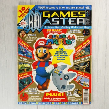 A GamesMaster magazin 1996. szeptemberi számának borítója Super Mario figurával