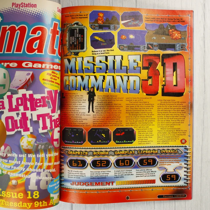 A Games Master magazin belső oldala a Missile 3D játékteszttel