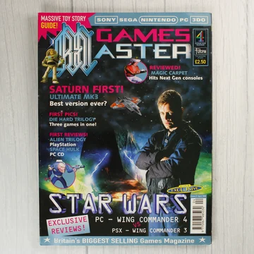 A GamesMaster magazin 1996. áprilisi számának címlapja Mark Hamill fotójával.