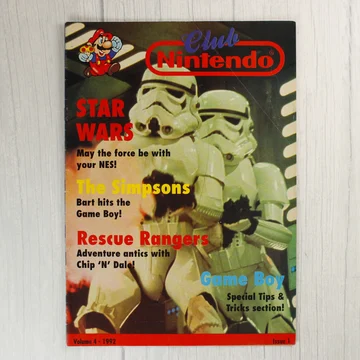 A Club Nintendo magazin 1992-es 1. számának borítója Star Wars rohamosztagosokkal.