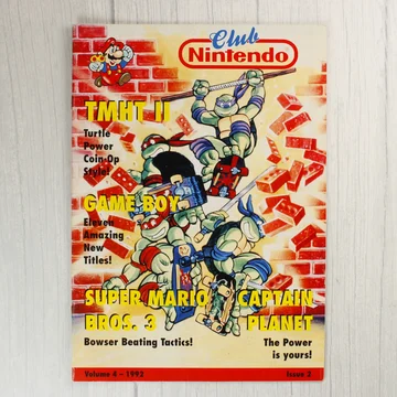 A Club Nintendo magazin 1992-es 2. számának borítója Tini Nindzsa Teknőcökkel.