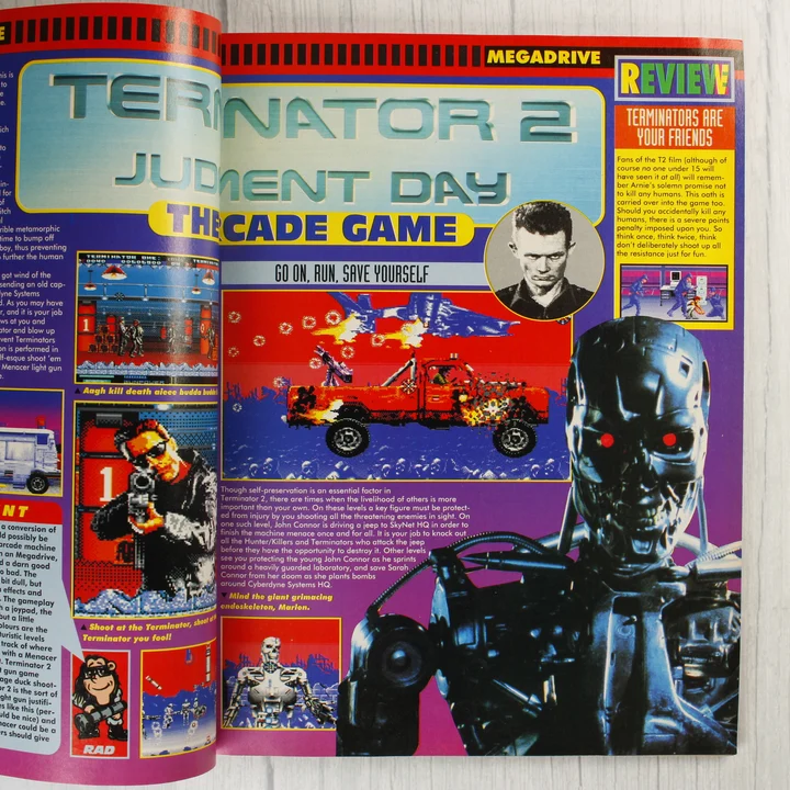 A Terminator 2: Judgment Day játékismertető oldala.
