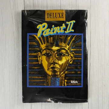 Deluxe Paint II Amiga szoftver dobozának előlapja fáraó grafikával