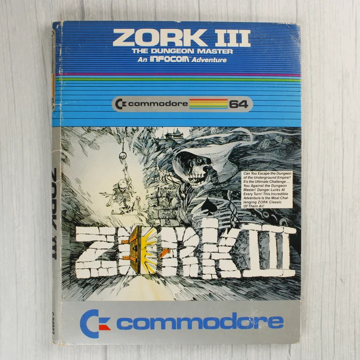 A Zork III Commodore 64-es kiadásának előlapja illusztrációval