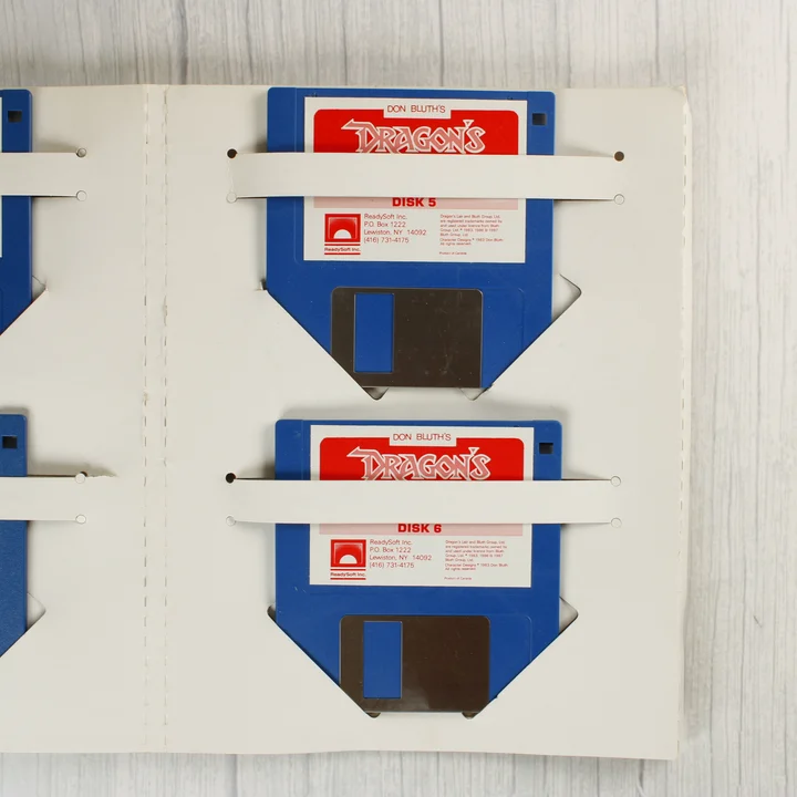 Az 5-ös és 6-os számú Dragon's Lair floppy lemezek