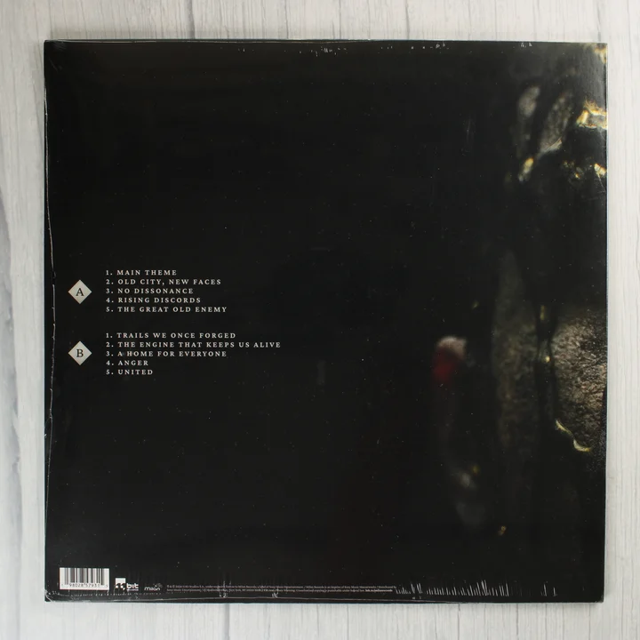 Frostpunk 2 videójáték filmzene bakelit lemez hátoldala számlistával