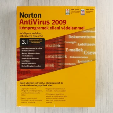 Norton AntiVirus 2009 szoftver dobozának előlapja