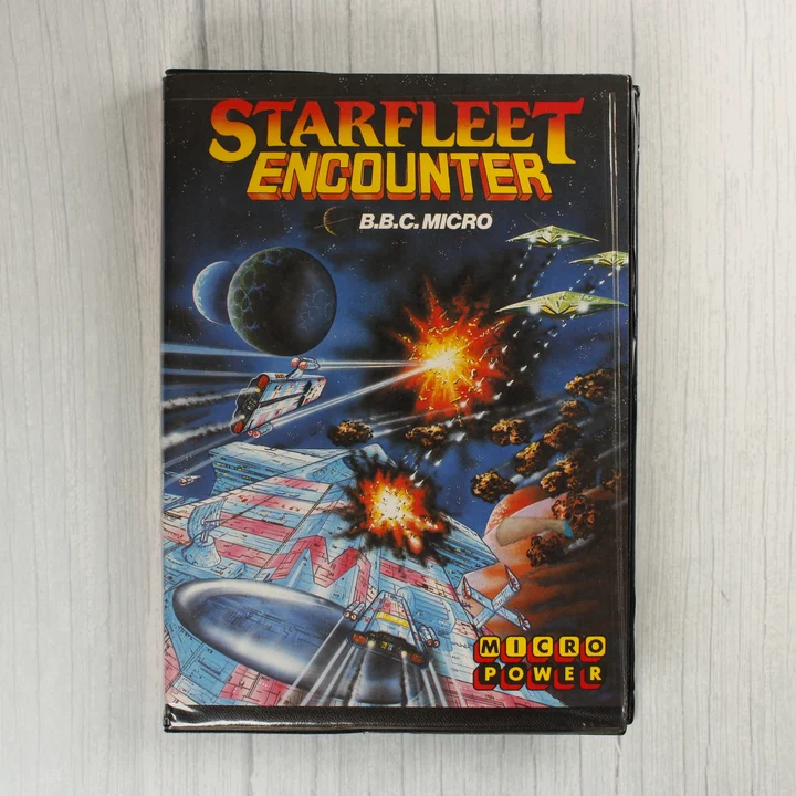 Starfleet Encounter elülső borító A Starfleet Encounter videójáték elülső borítója BBC Micro platformra.
