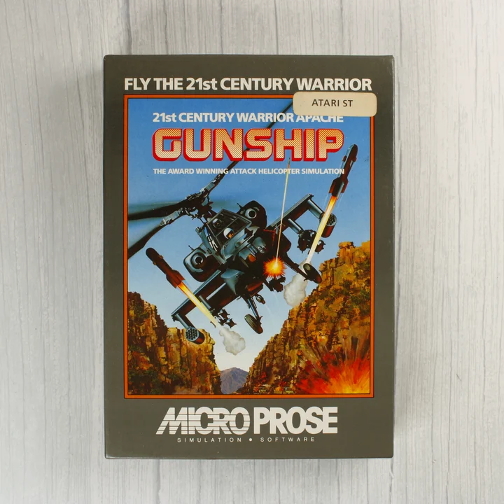 A Gunship videójáték dobozának eleje egy helikopterrel