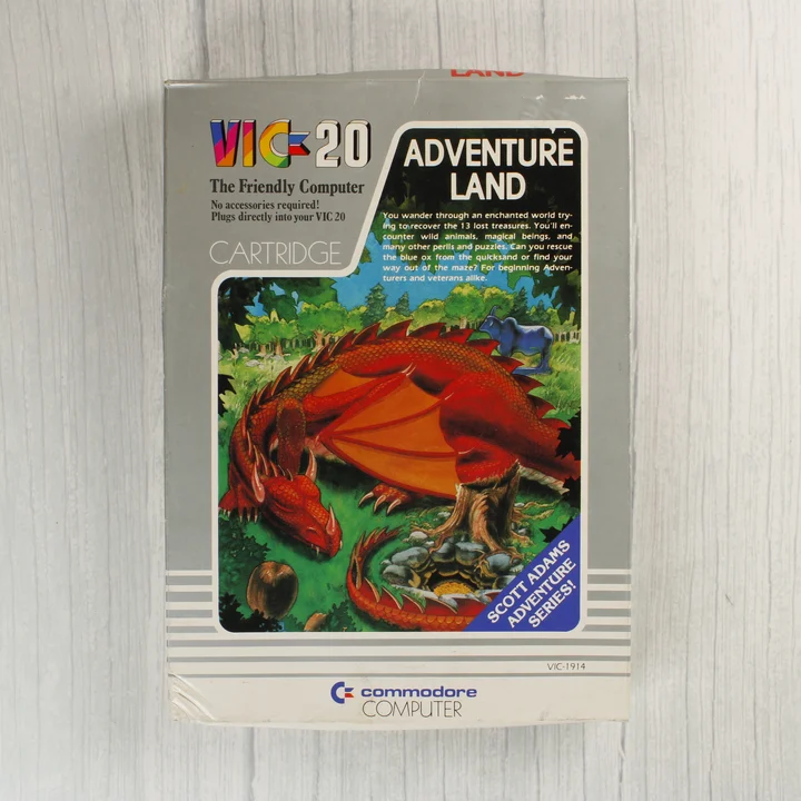 Adventure Land videójáték doboza Commodore VIC-20-hoz