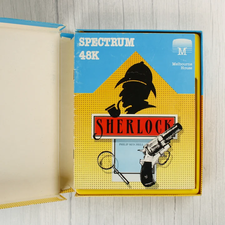 Sherlock videójáték doboza és belső tálcája