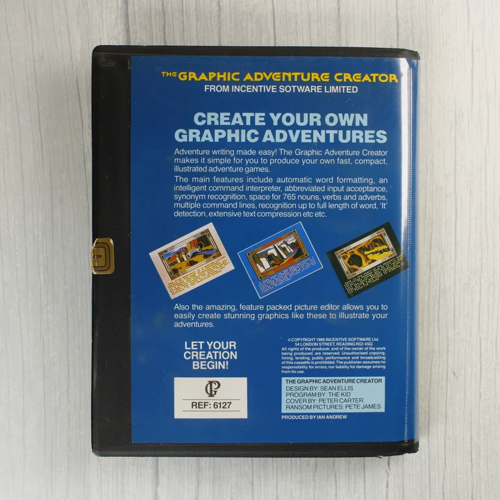 The Graphic Adventure Creator hátlap The Graphic Adventure Creator Commodore 64 játék hátlapja