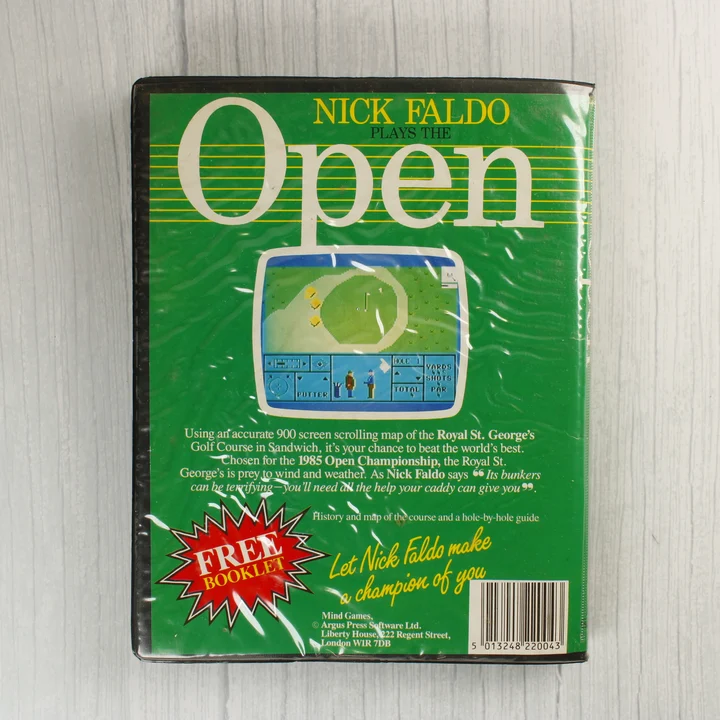 Nick Faldo Plays the Open játék hátlapja leírással