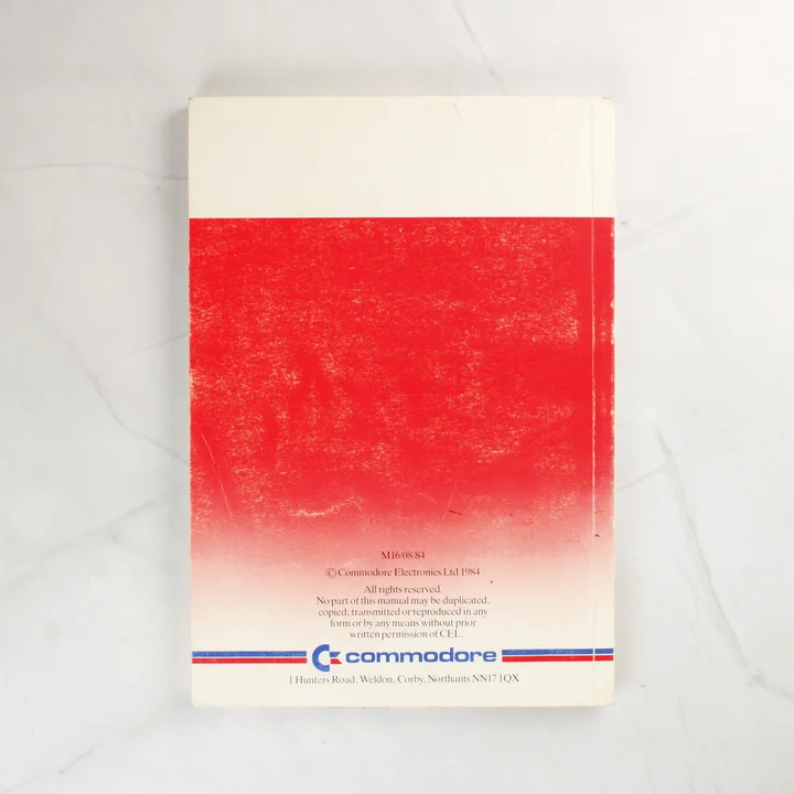 Commodore 16 User Manual hátlapja