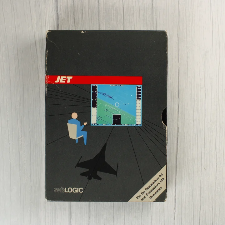 A JET videójáték dobozának eleje Commodore 64-hez
