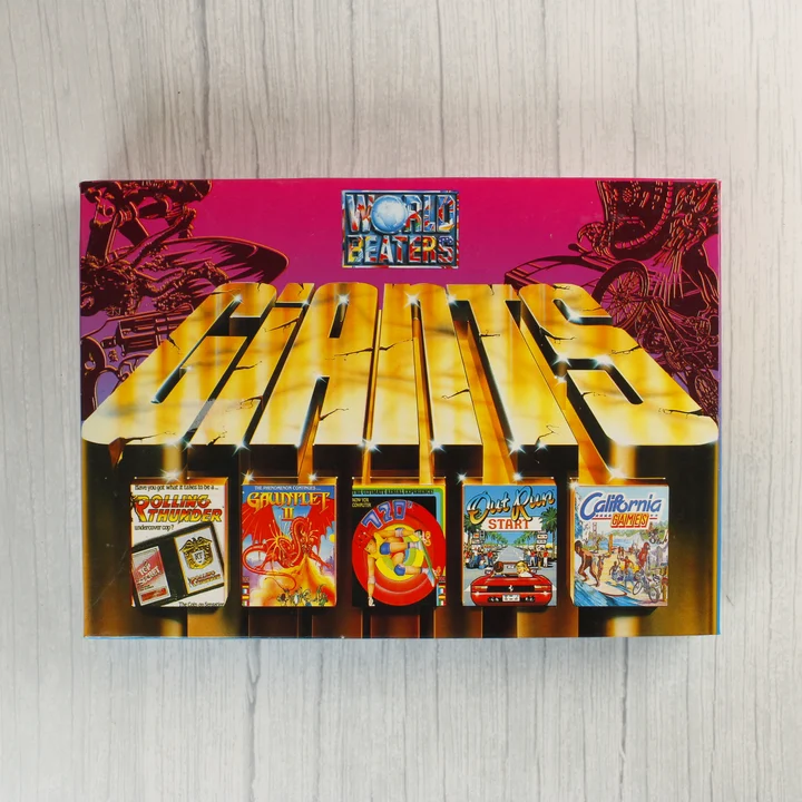 A Giants World Beaters videójáték-válogatás színes kartondoboza elölről