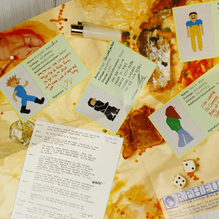 The Young Ones játék mellékelt illusztrált lapja