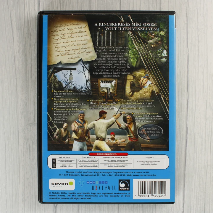 A smaragdsziget rejtélye PC játék hátoldala