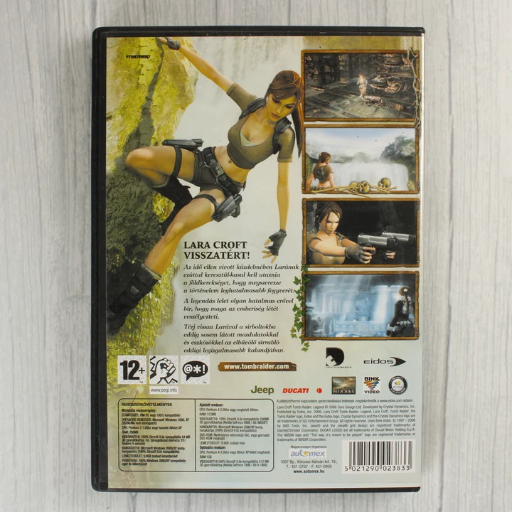 Tomb Raider Legend PC hátlap Lara Croft Tomb Raider: Legend PC játék hátoldala