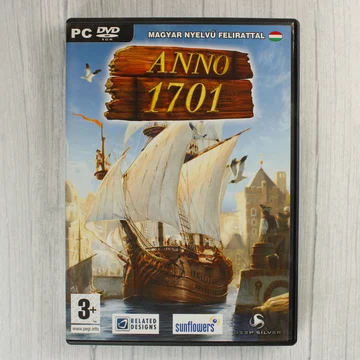 Az Anno 1701 PC játék elülső borítója vitorláshajóval