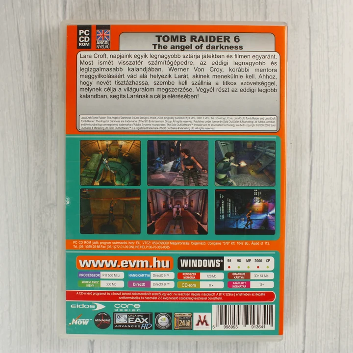 Tomb Raider The Angel of Darkness PC játék hátlapja