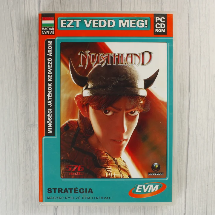 A Northland PC-s videójáték elülső borítója viking karakterrel