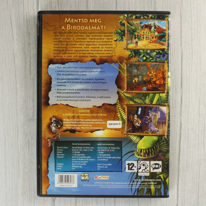 Jack Keane PC játék hátoldala