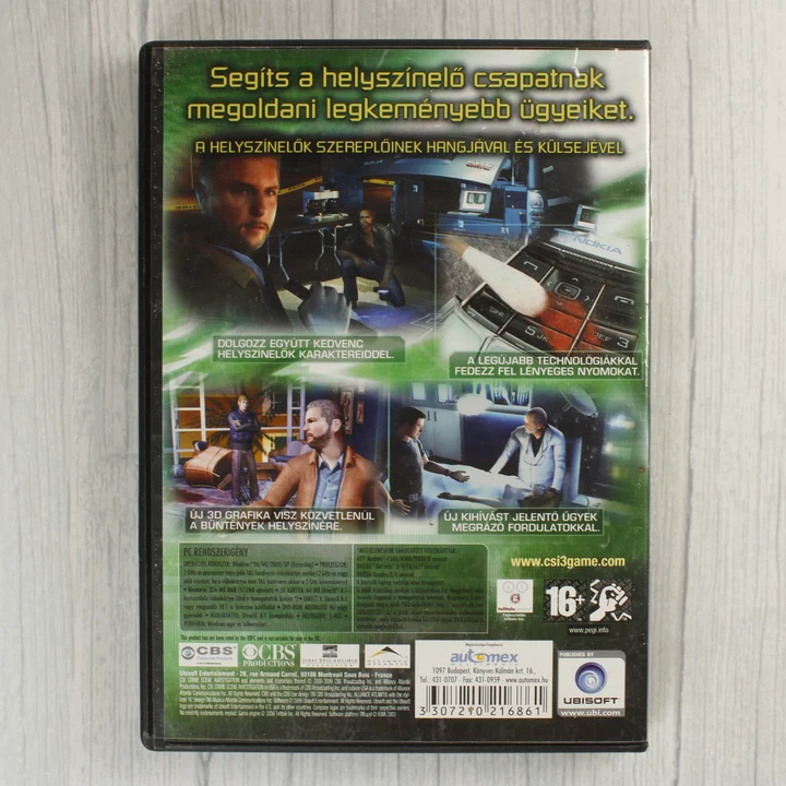 CSI 3 Dimensions of Murder PC hátlap CSI: 3 Dimensions of Murder PC játék hátoldala