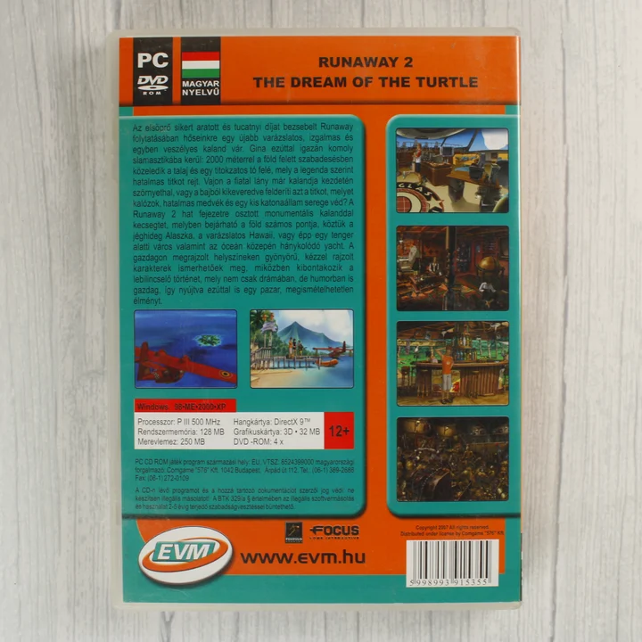 A Runaway 2: The Dream of the Turtle PC játék hátoldali borítója