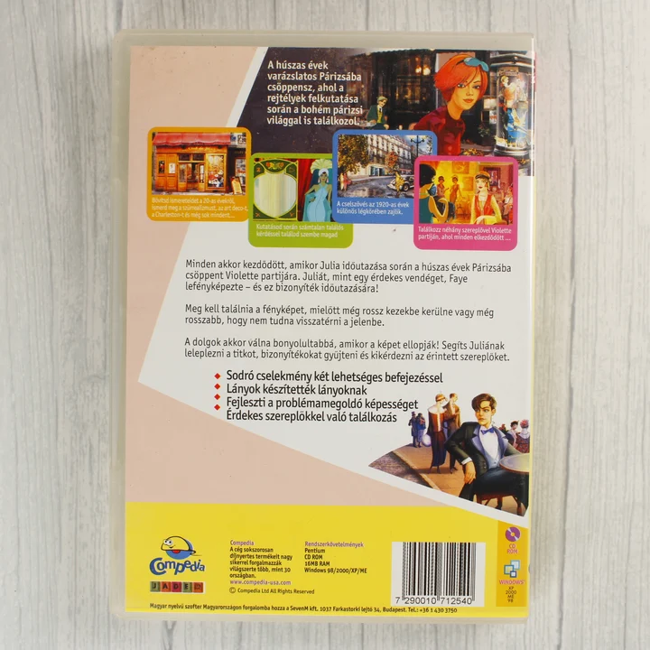 Julia: A viharos húszas évek PC játék hátsó borítója