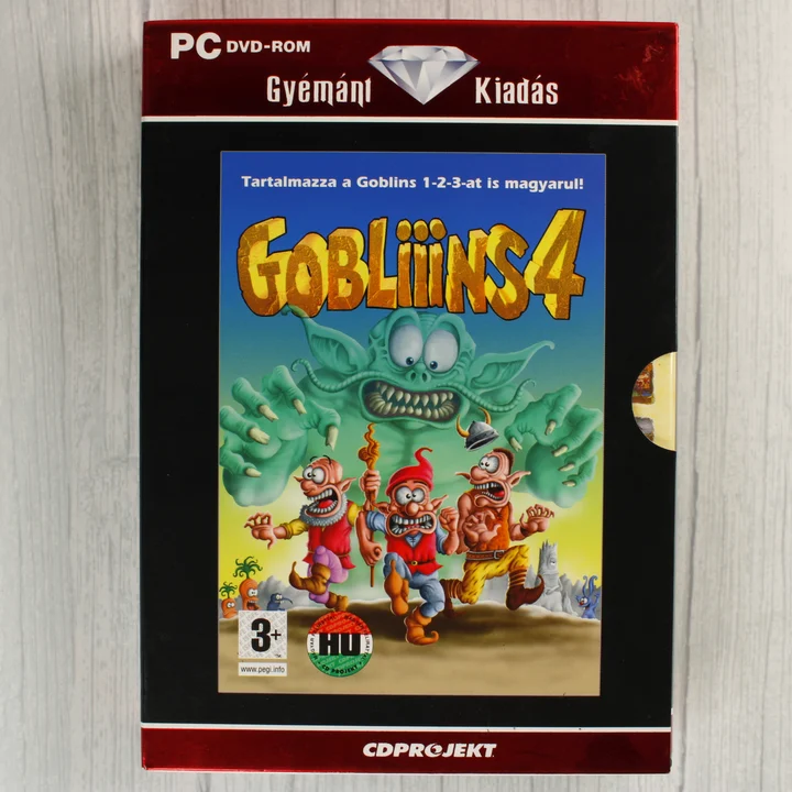 Gobliiins 4 PC előlap Gobliiins 4 Gyémánt Kiadás PC játék dobozának előlapja