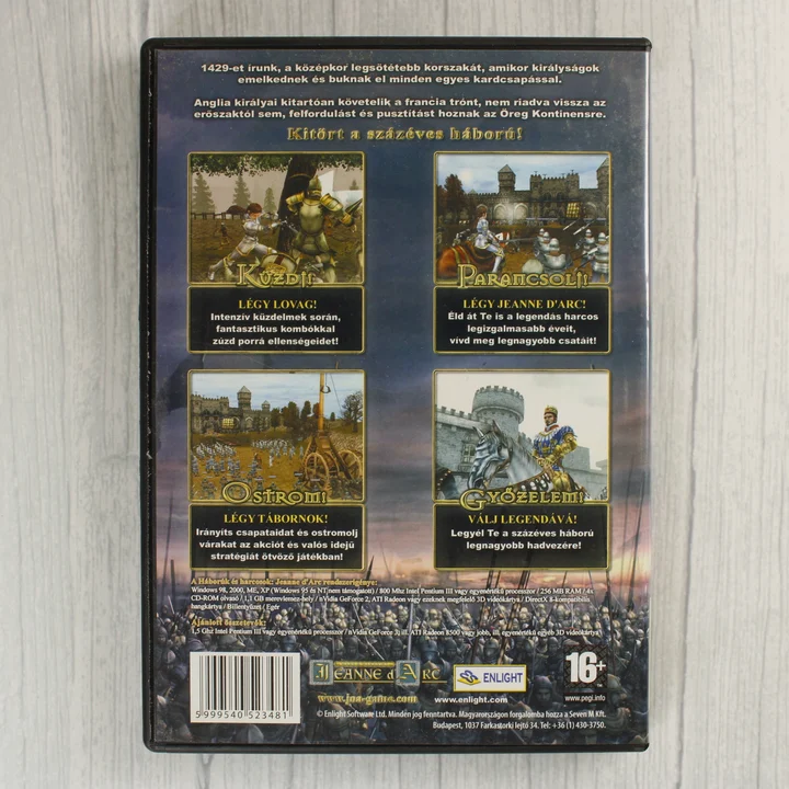 Jeanne d'Arc PC játék hátlap Wars & Warriors: Jeanne d'Arc PC játék hátlapja