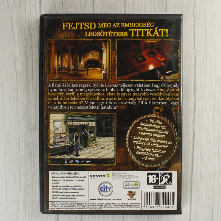 Chronicles of Mystery: A Skorpió-rítus hátlap Chronicles of Mystery: A Skorpió-rítus PC játék hátlapja