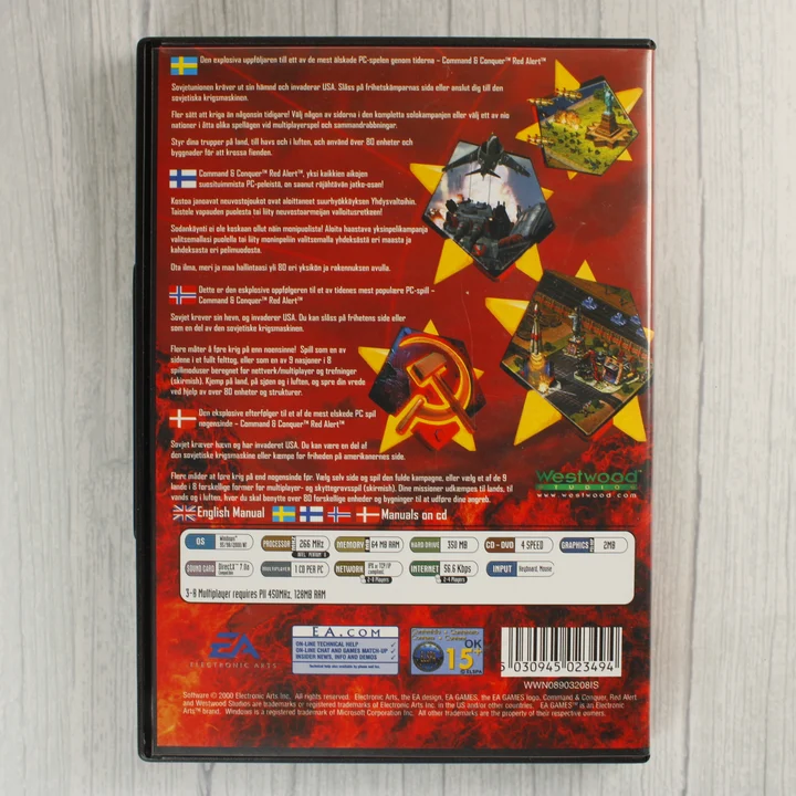 Red Alert 2 hátlap Red Alert 2 tok hátoldala rendszerkövetelményekkel