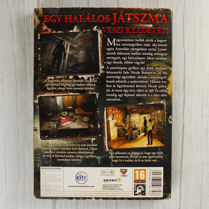 Az Art of Murder: Cards of Destiny PC játék hátlapi borítója magyar felirattal