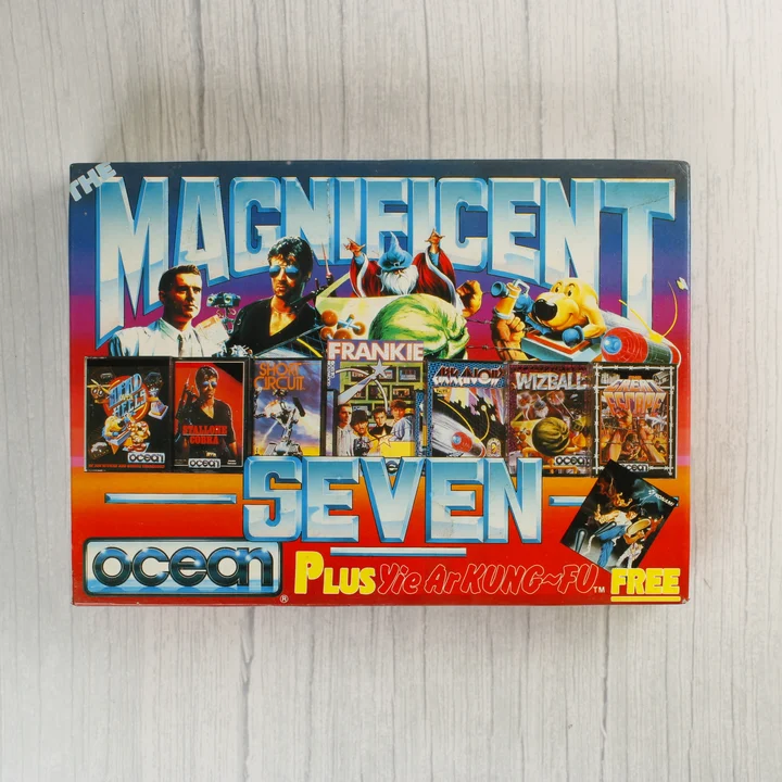 The Magnificent Seven doboz elölnézet The Magnificent Seven videójáték-válogatás dobozának eleje
