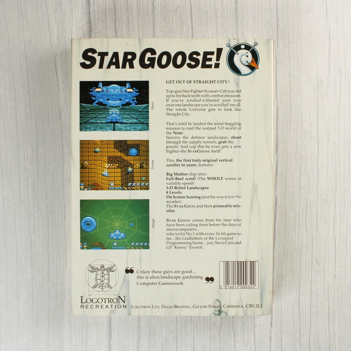 Star Goose! hátoldal Star Goose! Amiga játék dobozának hátoldala