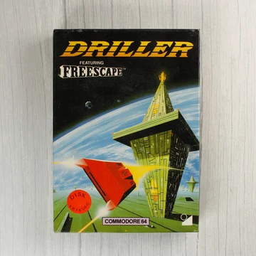 Driller videójáték Commodore 64 dobozának előlapja