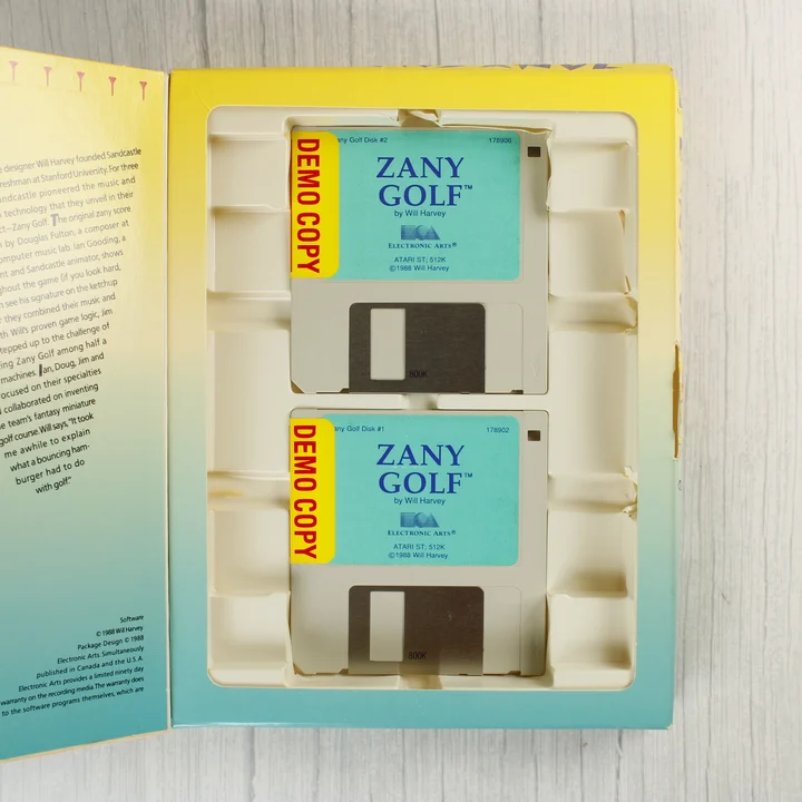 Zany Golf floppy lemezek Zany Golf Atari ST floppy lemezek a dobozban