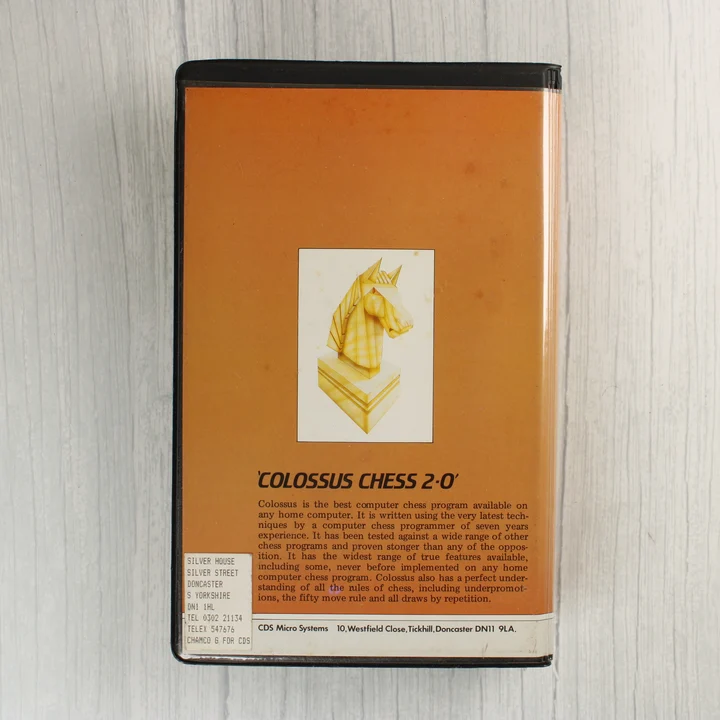 Colossus Chess 2.0 Commodore 64 játék hátlapja