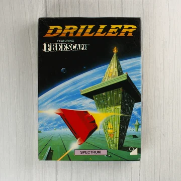 A Driller videójáték színes kartondoboza elölről