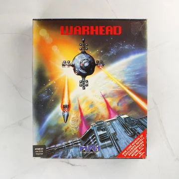 Warhead videójáték dobozának előlapja űrhajós grafikával