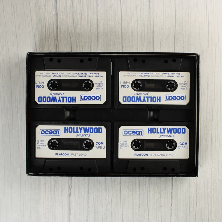 Négy darab Commodore 64 kazetta a dobozban